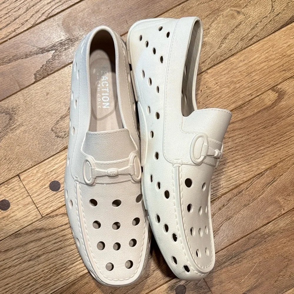 Kenneth Cole Reaction EVA Loafers Men’s 12 White Perforated Bit Driver Slip-On